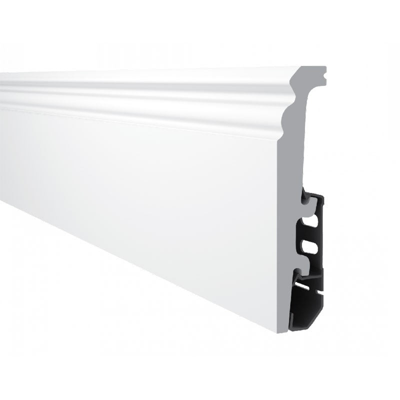 Plintă Vega videlit cu canal P1030 Arbiton albă 2400x20x100 mm-1