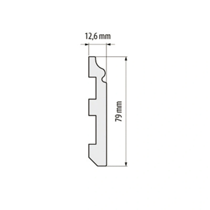 Plinta polimer dur, alb, DP5 7.9x1.26x200cm-3