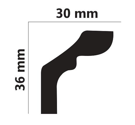 F40 - Cornisa Polistiren ALB 30x36x2000mm-2