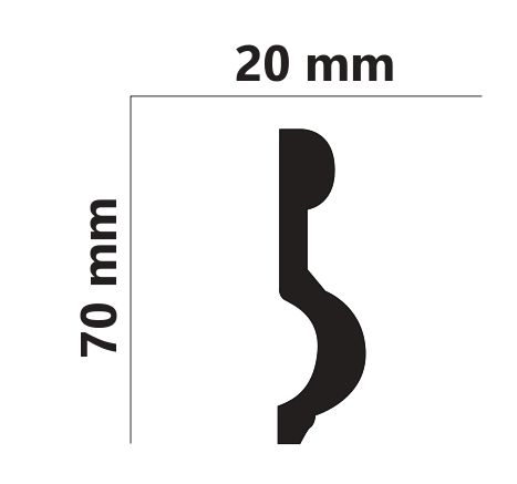 N75 -  Profil polistiren 20x70mm 2m