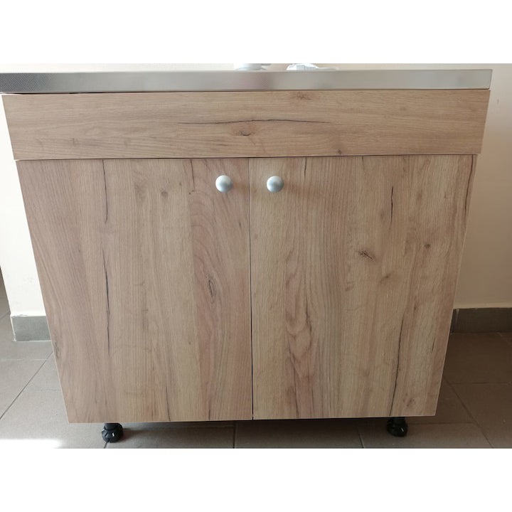 Masca bucatarie 80 cm x 50 cm x 80 cm, stejar-sonoma, doua usi, pal