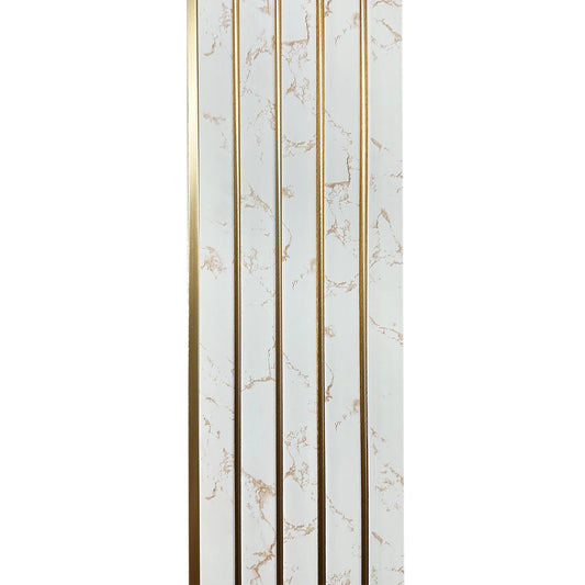 Riflaj decorativ, culoare alba cu auriu, 160 mm