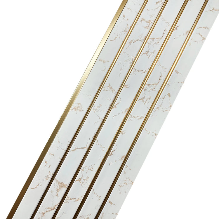Riflaj decorativ, culoare alba cu auriu, 160 mm