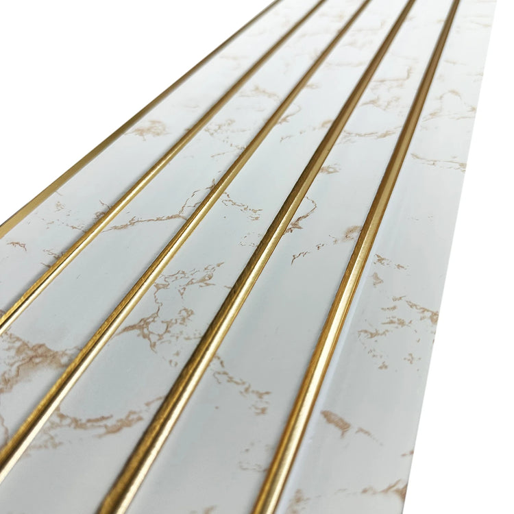 Riflaj decorativ, culoare alba cu auriu, 160 mm