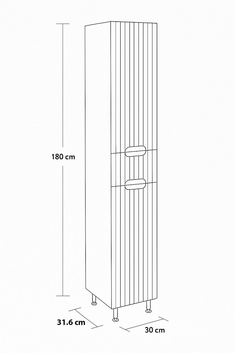SERIA 033 30 CM - Dulap Baie Inalt MDF Negru