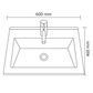 Mobilier Baie MDF și lavoar granit, Seria 486, Sertare, 60cm, Negru