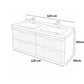 SERIA 033 - MOBILIER BAIE 120CM MDF NEGRU+LAVOAR GRANIT NEGRU/ALB