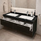 SERIA 033 - MOBILIER BAIE 120CM MDF NEGRU+LAVOAR GRANIT NEGRU/ALB