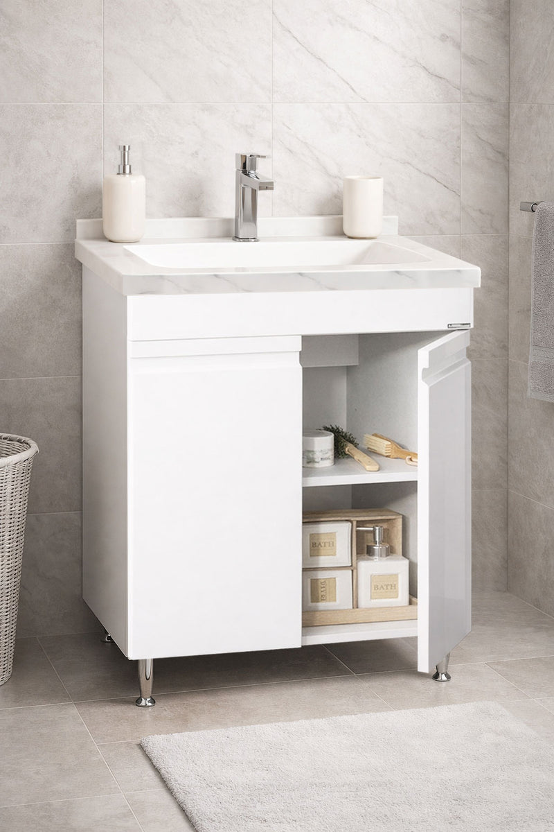 SERIA 886 - MOBILIER BAIE 60CM MDF ALB+LAVOAR GRANIT DUBAI-2