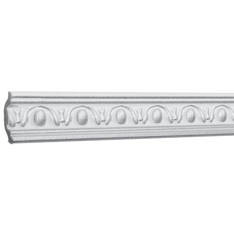 Bagheta decorativa de colt M12BS, din polistiren, alb/argintiu, 5 x 5 x 200 cm