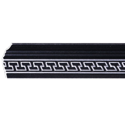 Bagheta decorativa de colt M17CS, din polistiren, negru/argintiu, 8 x 6 x 200 cm