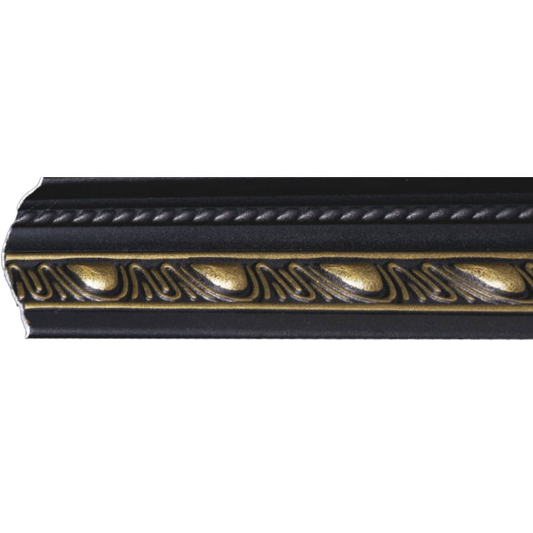 Bagheta decorativa de colt M18CZ, din polistiren, negru/auriu, 8 x 6 x 200 cm