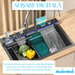 Set chiuveta bucătărie SMART inox 75x45 cm cu baterie inclusă – finisaj lucios/texturat