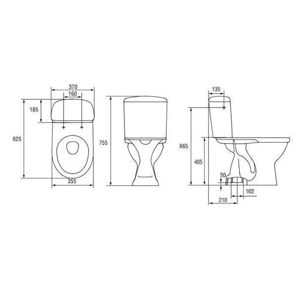 Set Vas WC compact Mito, Roma New, cu rezervor evacuare verticala si capac din polipropilena, alb - La Cucu