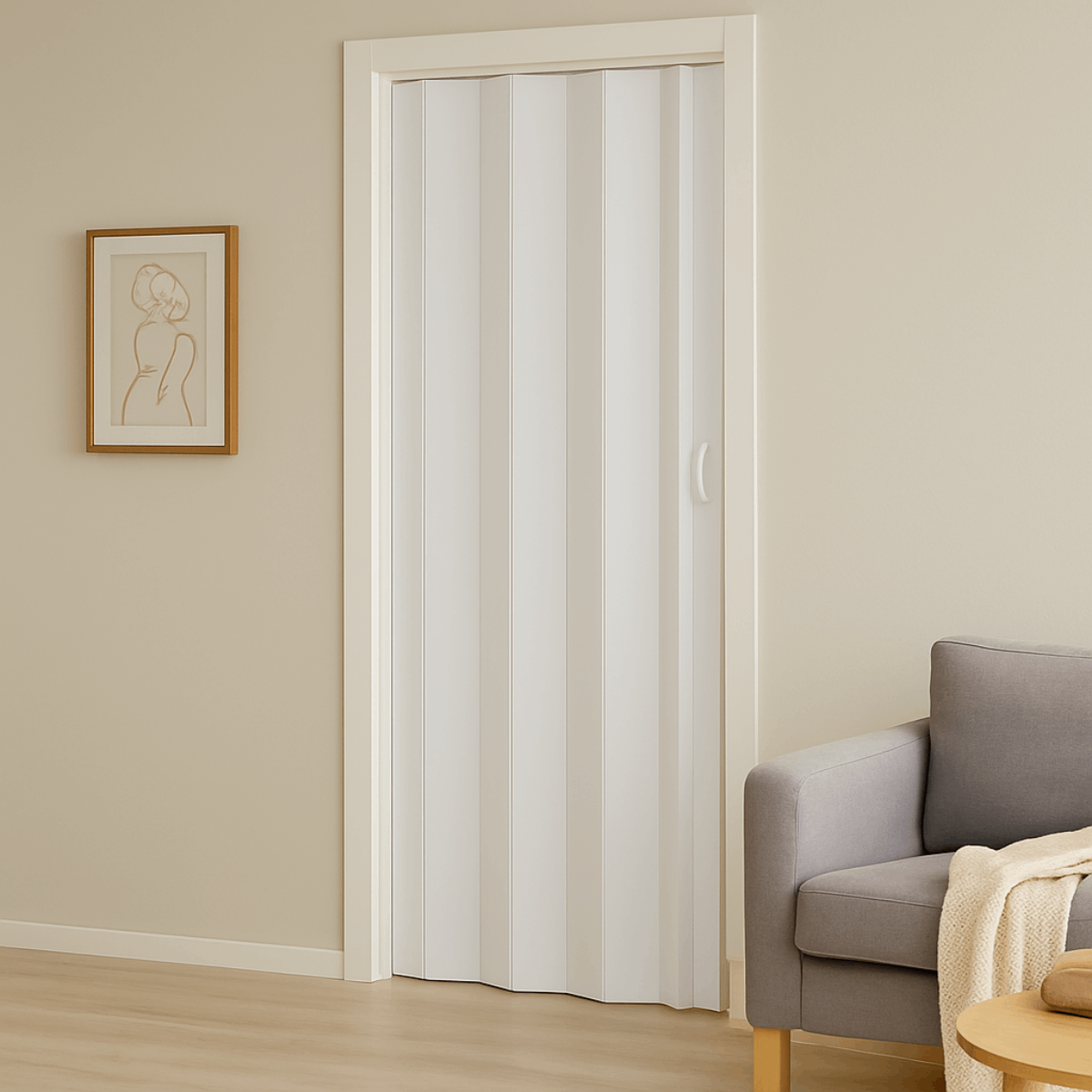 Usa plianta interior, din PVC, alb, 820/2030 mm