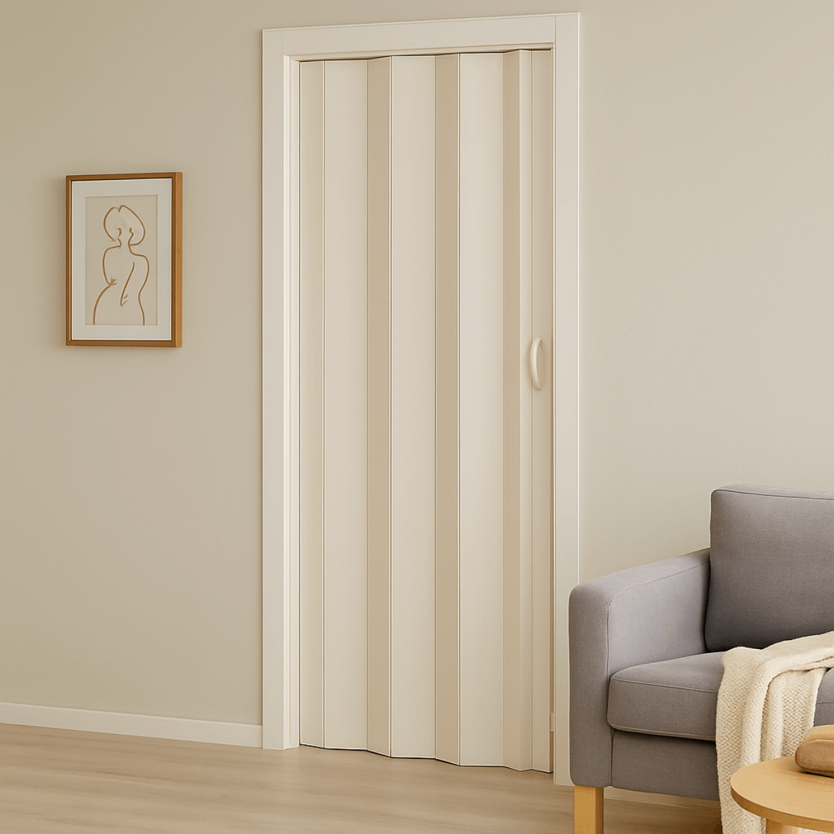 Usa plianta interior, din PVC, pin, 820/2030 mm