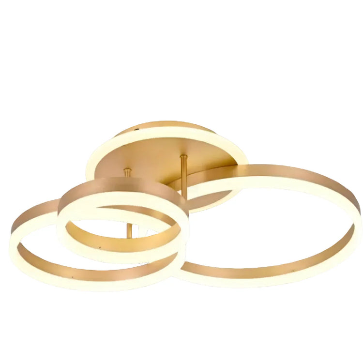 Lustra LED cu telecomanda RIGA LILITH 68W, 3 Cercuri, lumina Rece/Calda/Neutra, Dimabila, Auriu Lucios